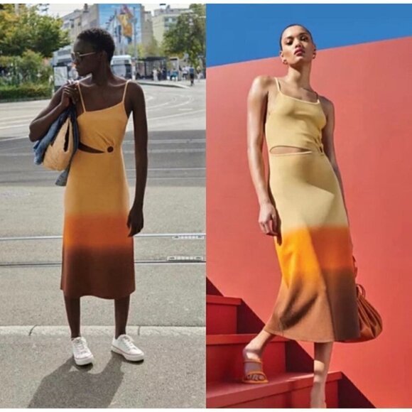 Sandro Aja Dress Orange Womens Size FR 38 US - Picture 2 of 16